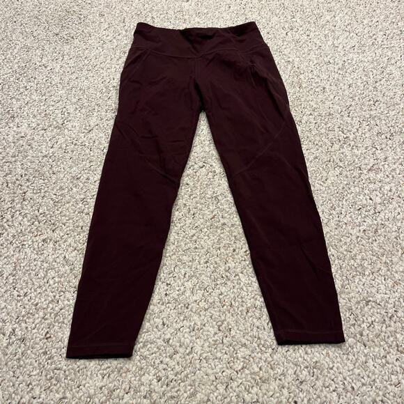 Sweaty Betty Power 7/8 Leggings Sz S Maroon Burgundy 24" Activewear Workout Hym - Picture 1 of 7